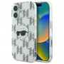 Karl Lagerfeld Apple iPhone 16 etui twarde IML Karl Head Electroplated, przezroczyste