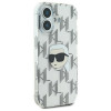 Karl Lagerfeld Apple iPhone 16 etui twarde IML Karl Head Electroplated, przezroczyste