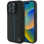 Mercedes MEHMP16L23RURBK Apple iPhone 16 Pro etui twarde MB Blue Line Leather MagSafe, czarny