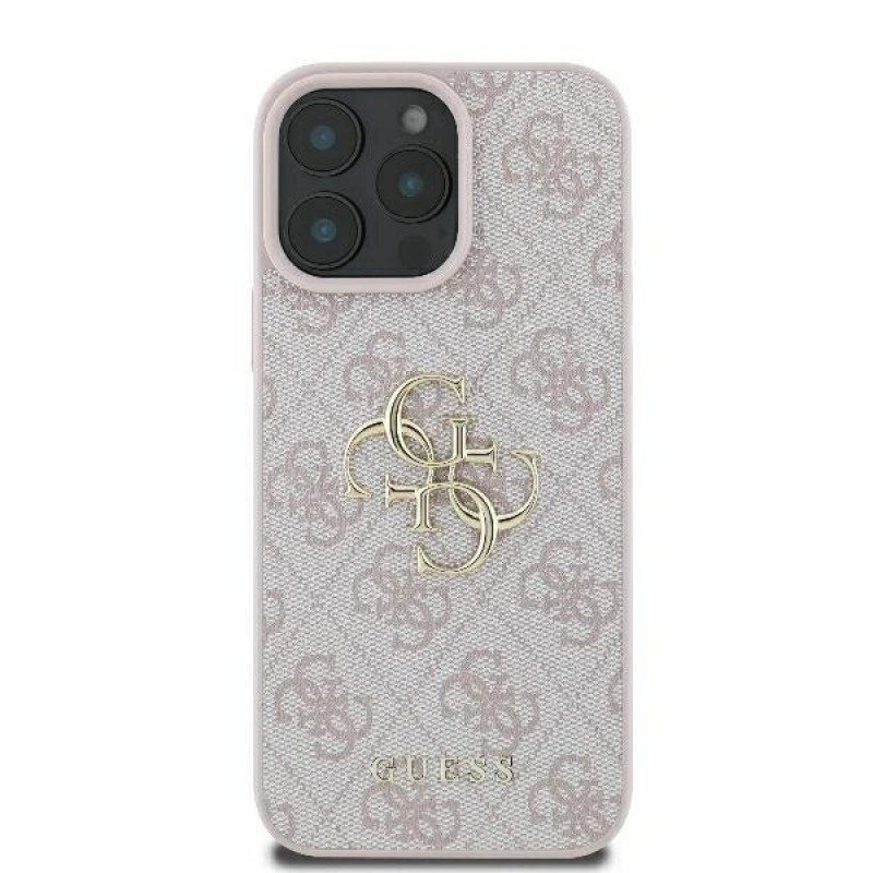 Guess GUHCP16X4GMGPI 4G Big Metal Logo twarde etui na Apple iPhone 16 Pro Max 6.9", różowe