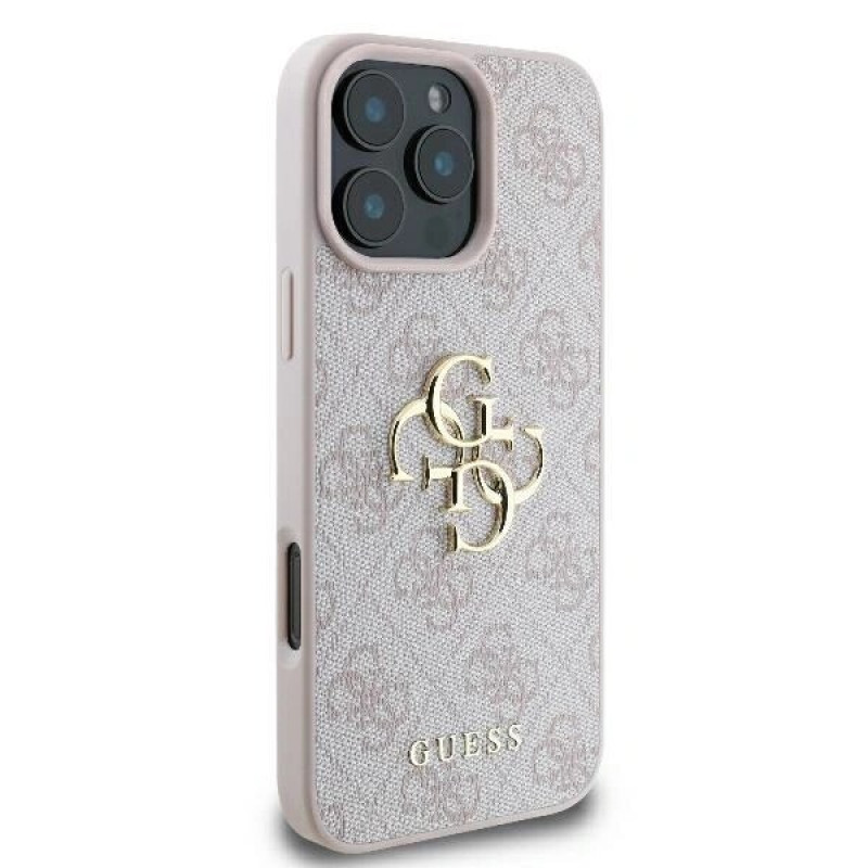 Guess GUHCP16X4GMGPI 4G Big Metal Logo twarde etui na Apple iPhone 16 Pro Max 6.9", różowe