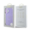 Etui MagSafe Guess Saffiano Peony Stamp dla Apple iPhone 16, fioletowe