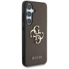 Guess Grained Big 4G Logo Small Classic Logo twarde etui na Samsung Galaxy S25+, brązowe
