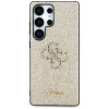 Guess Fixed Glitter Big 4G Metal Logo twarde etui na Samsung Galaxy S25 Ultra, złote