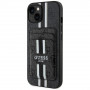 Etui Guess 4G Stripes MagSafe Wallet dla Apple iPhone 15, czarne