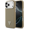 Guess Grained Triangle Logo MagSafe twarde etui na Apple iPhone 17 Pro Max, brązowe