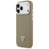 Guess Grained Triangle Logo MagSafe twarde etui na Apple iPhone 17 Pro Max, brązowe