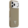 Guess Grained Triangle Logo MagSafe twarde etui na Apple iPhone 17 Pro Max, brązowe