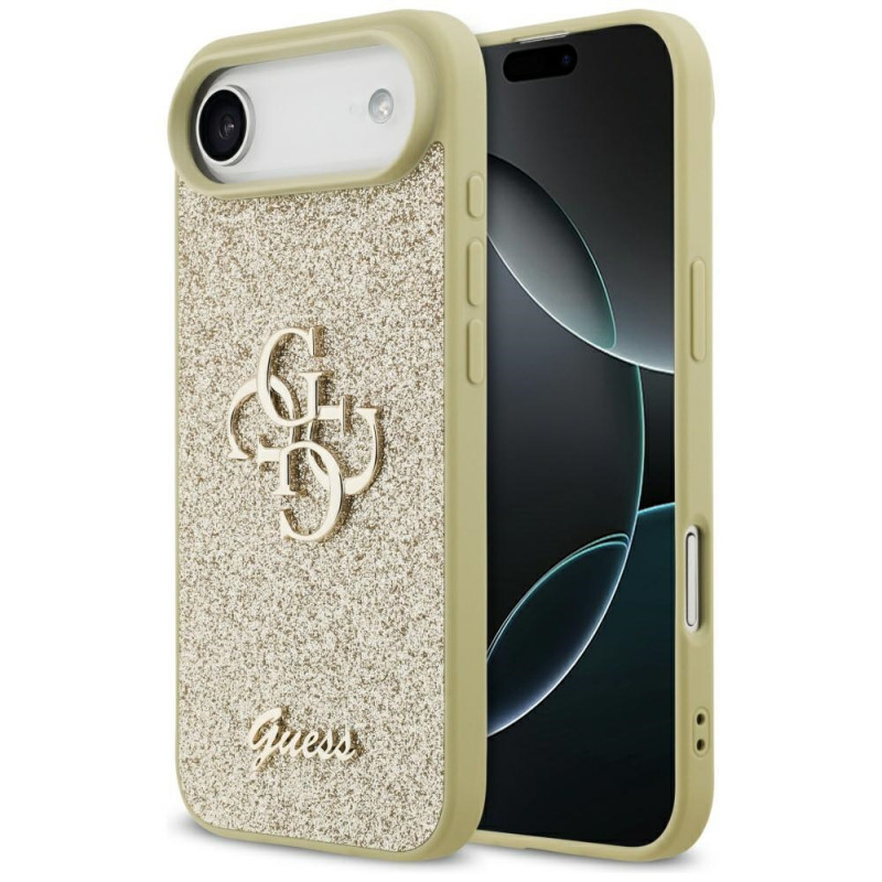 Guess Fixed Glitter Big 4G twarde etui na Apple iPhone Air, złote