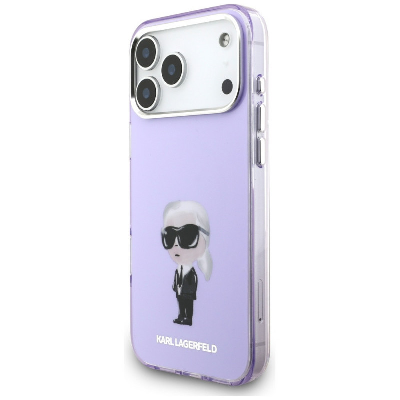 Karl Lagerfeld KLD22568 IML Aquarelle Karl & Choupette & Logo MagSafe etui na Apple iPhone 17 Pro Max, fioletowe