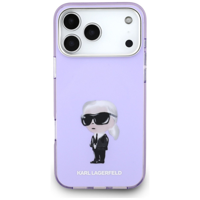 Karl Lagerfeld KLD22568 IML Aquarelle Karl & Choupette & Logo MagSafe etui na Apple iPhone 17 Pro Max, fioletowe