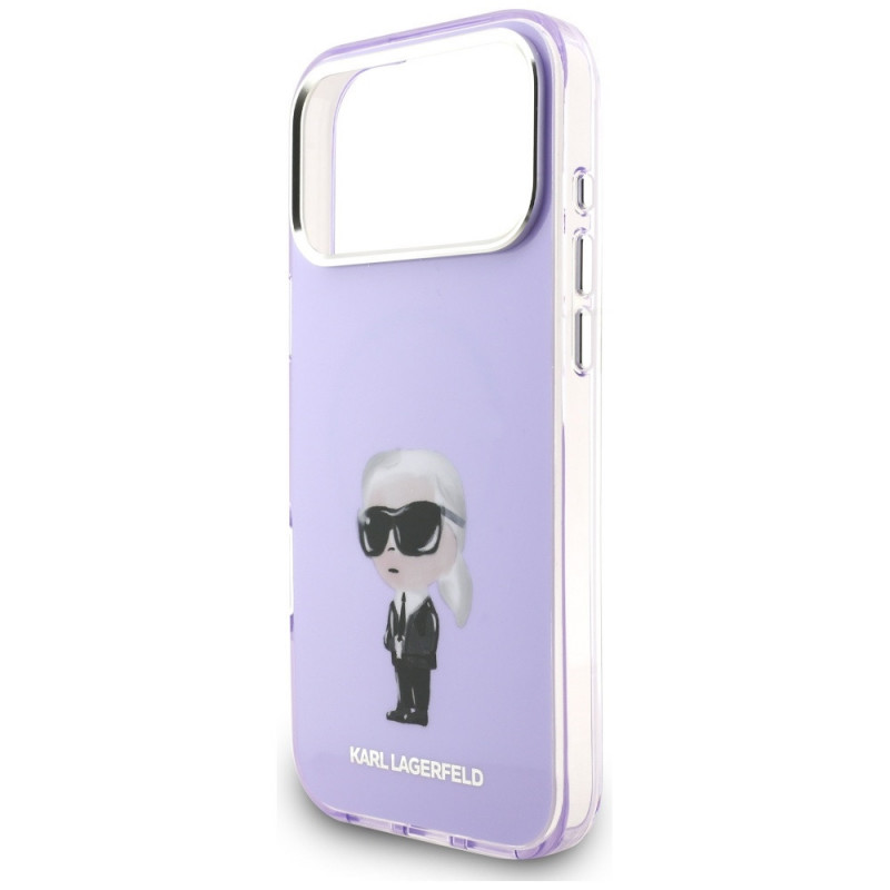 Karl Lagerfeld KLD22568 IML Aquarelle Karl & Choupette & Logo MagSafe etui na Apple iPhone 17 Pro Max, fioletowe