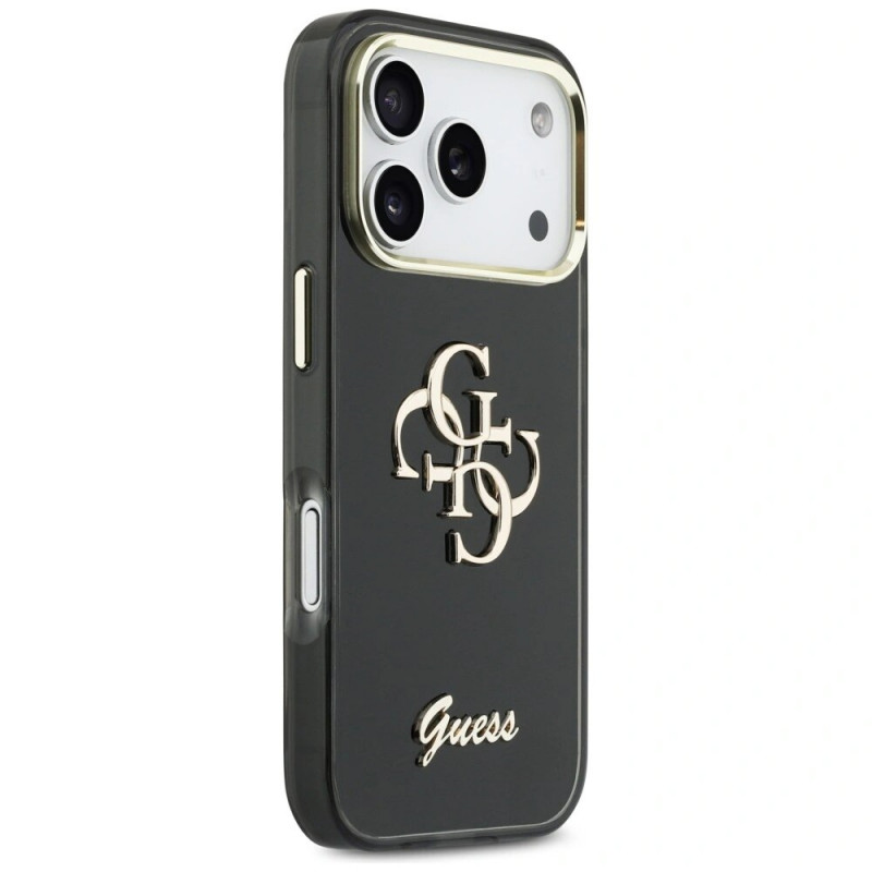 Guess GUE5344 IML 4G Script Metal twarde etui na Apple iPhone 17 Pro Max, czarny