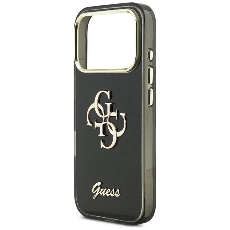Guess GUE5344 IML 4G Script Metal twarde etui na Apple iPhone 17 Pro Max, czarny