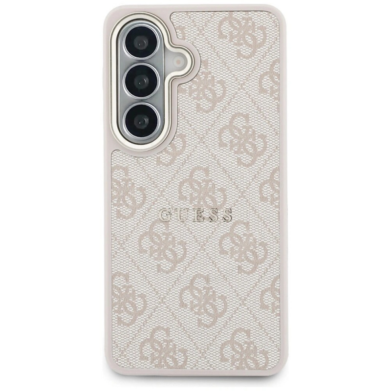 Guess GUE005375 4G Embossed Ring MagSafe etui twarde do Samsung Galaxy S26+, różowe