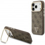 Etui MagSafe Guess 4G PU Triangle Logo & Stand Camera dla Apple iPhone 18 Pro Max / 17 Pro Max, brązowe