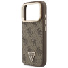Etui MagSafe Guess 4G PU Triangle Logo & Stand Camera dla Apple iPhone 18 Pro Max / 17 Pro Max, brązowe