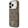 Guess 4G PU Triangle Logo & Stand Camera MagSafe etui na Apple iPhone 18 Pro / 17 Pro, brązowe