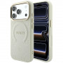Etui ochronne Guess Saffiano Peony & Ring MagSafe dla Apple iPhone 18 Pro / 17 Pro, beżowe