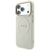 Etui ochronne Guess Saffiano Peony & Ring MagSafe dla Apple iPhone 18 Pro / 17 Pro, beżowe