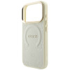 Etui ochronne Guess Saffiano Peony & Ring MagSafe dla Apple iPhone 18 Pro / 17 Pro, beżowe