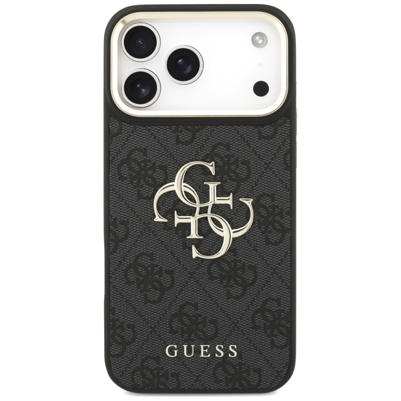 Etui ochronne Guess 4G Big 4G Classic Logo Big Strap Metal Buttons ze paskiem dla Apple iPhone 18 Pro Max / 17 Pro Max, czarne