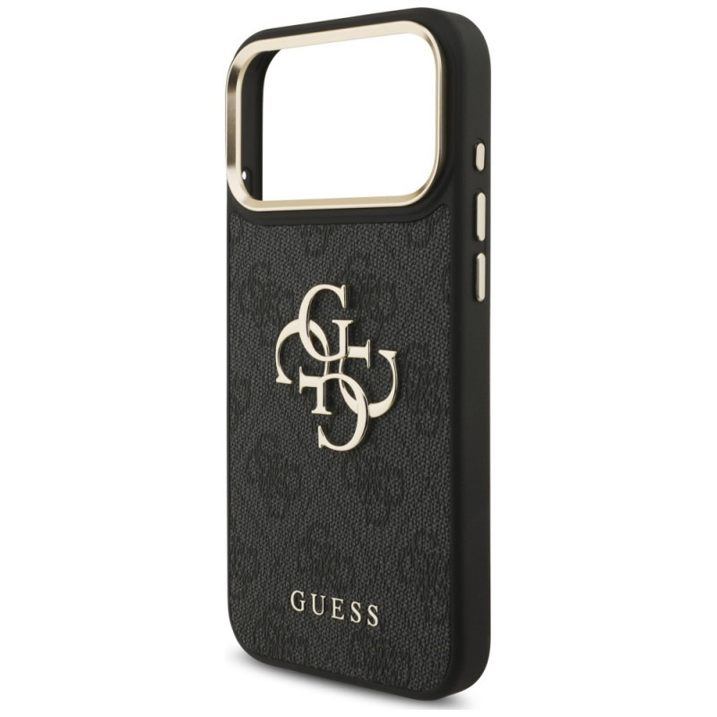 Etui ochronne Guess 4G Big 4G Classic Logo Big Strap Metal Buttons ze paskiem dla Apple iPhone 18 Pro Max / 17 Pro Max, czarne