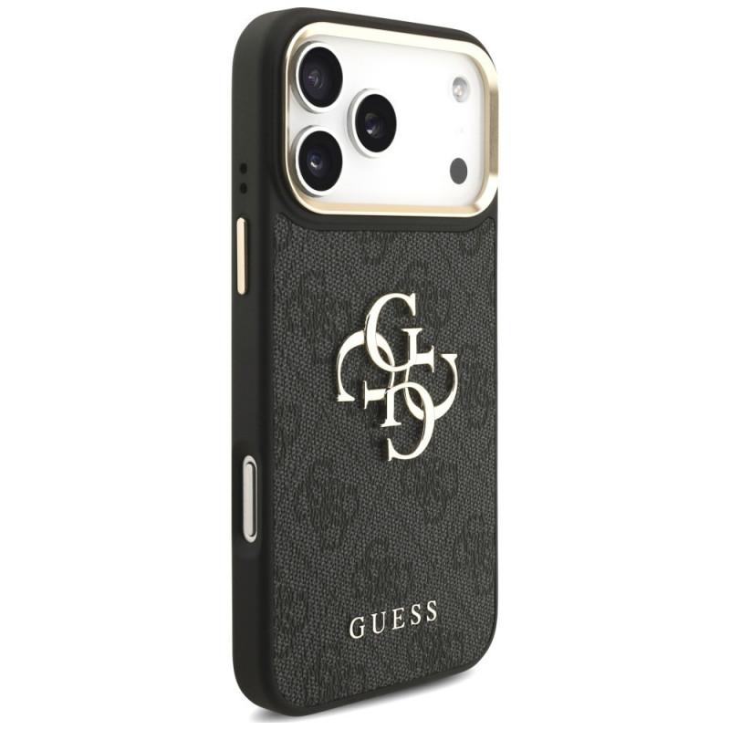 Etui Guess 4G Big 4G Classic Logo Big Strap Metal Buttons z paskiem dla Apple iPhone 18 Pro / 17 Pro, czarne