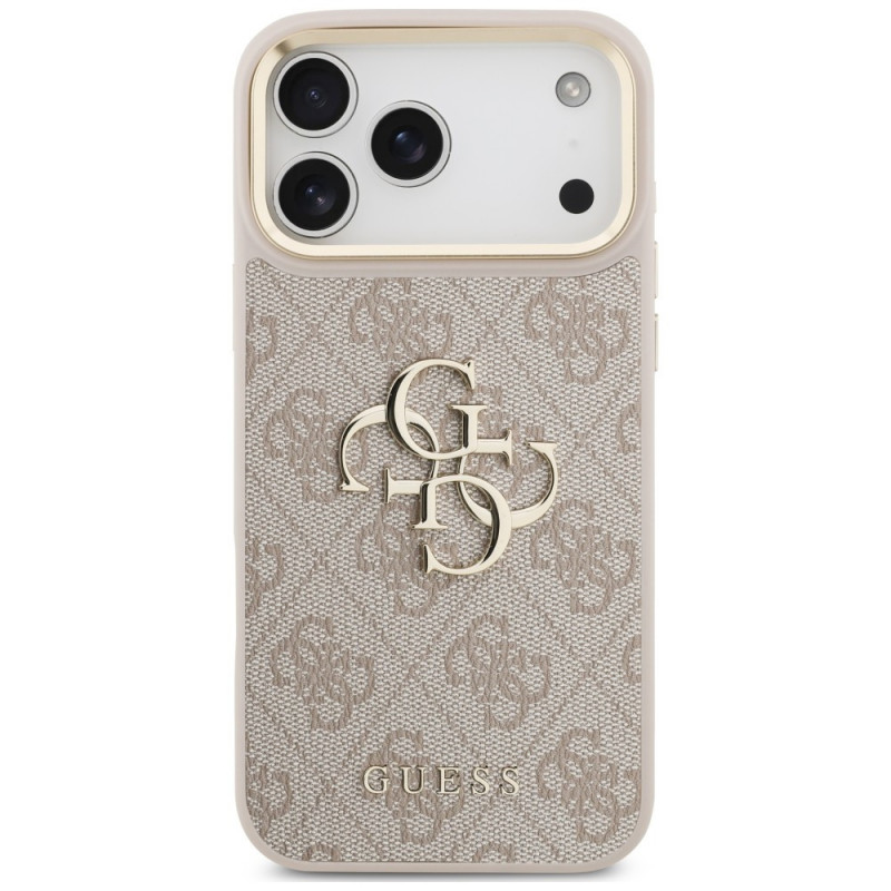 Etui Guess 4G Big 4G Classic Logo Big Strap Metal Buttons z paskiem dla Apple iPhone 18 Pro Max / 17 Pro Max, różowe