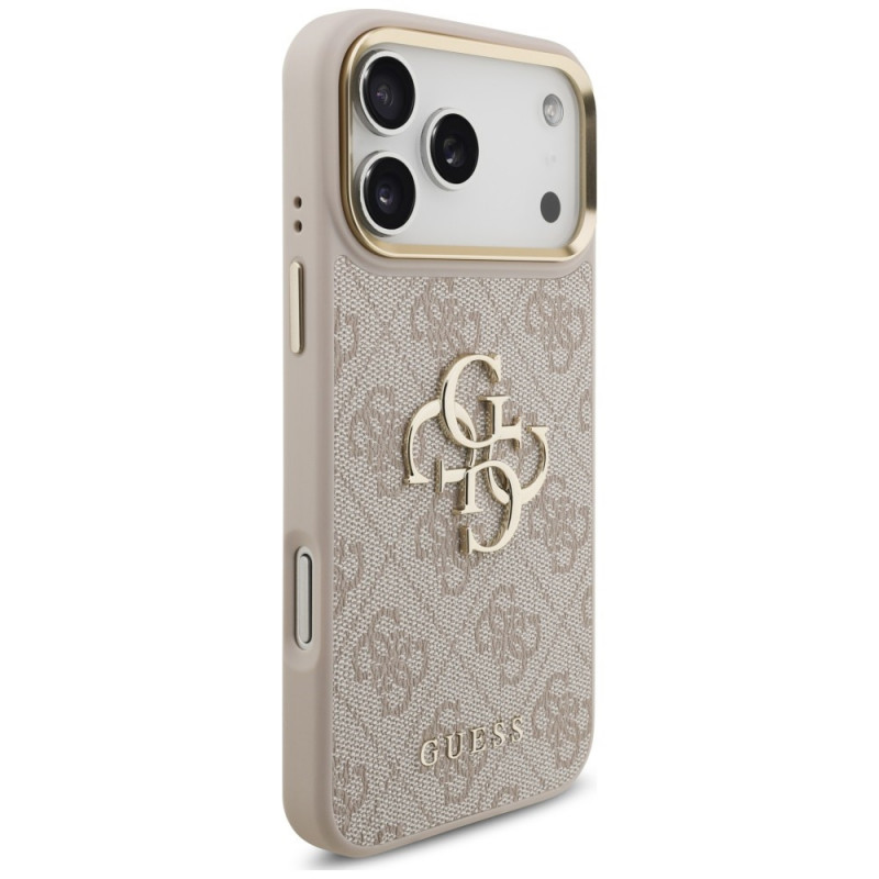 Etui Guess 4G Big 4G Classic Logo Big Strap Metal Buttons z paskiem dla Apple iPhone 18 Pro Max / 17 Pro Max, różowe