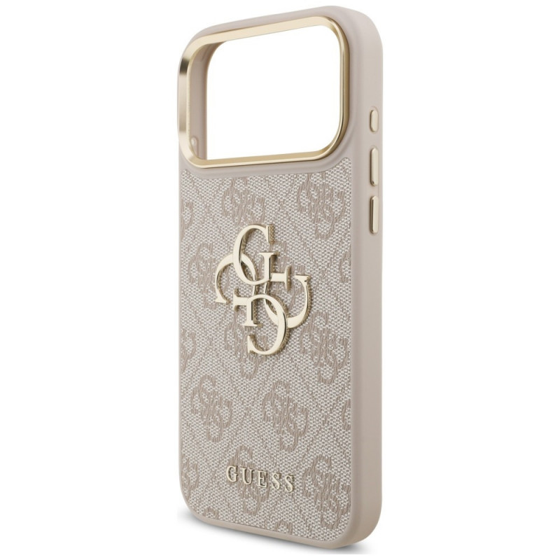 Etui Guess 4G Big 4G Classic Logo Big Strap Metal Buttons z paskiem dla Apple iPhone 18 Pro Max / 17 Pro Max, różowe