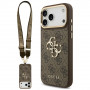 Etui Guess 4G Big 4G Classic Logo Big Strap Metal Buttons z paskiem dla Apple iPhone 18 Pro Max / 17 Pro Max, brązowe