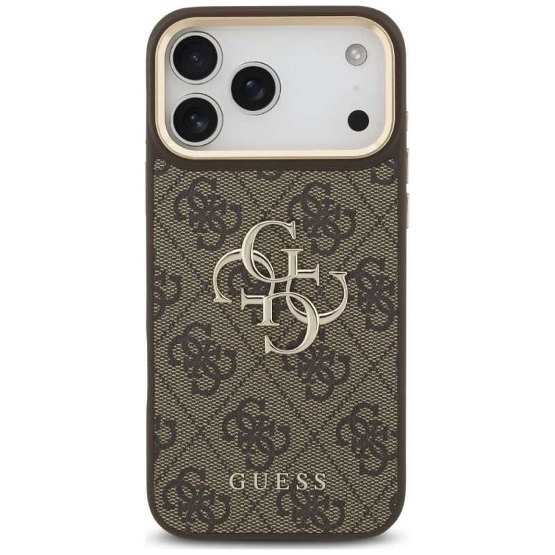 Etui Guess 4G Big 4G Classic Logo Big Strap Metal Buttons z paskiem dla Apple iPhone 18 Pro Max / 17 Pro Max, brązowe