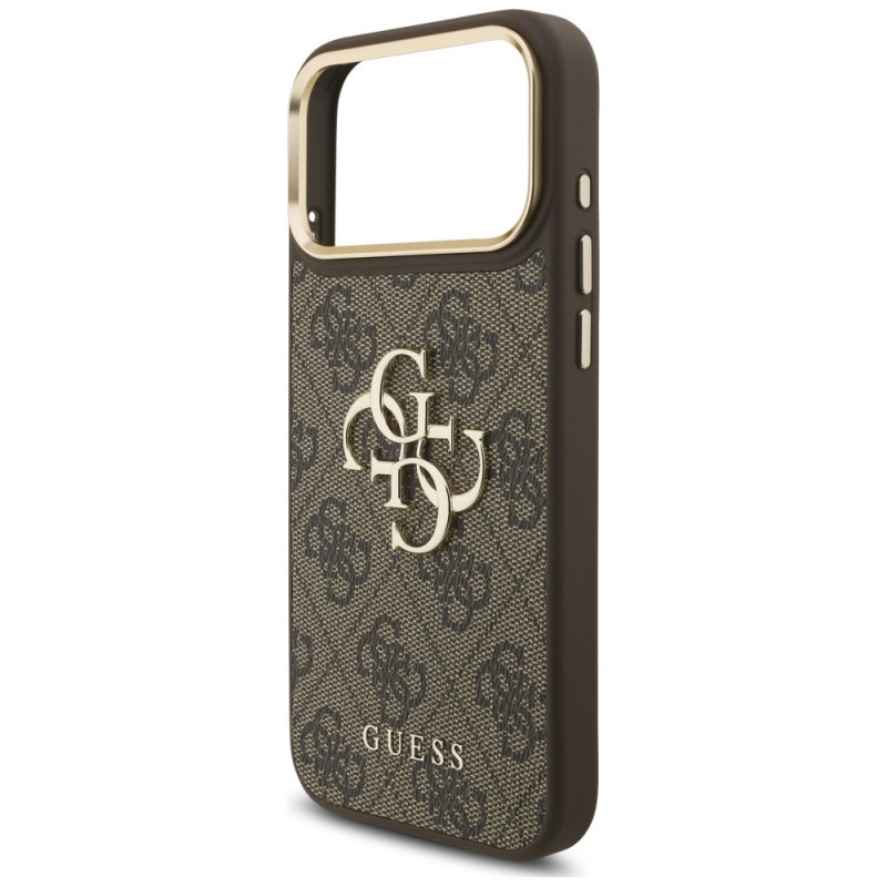 Etui Guess 4G Big 4G Classic Logo Big Strap Metal Buttons z paskiem dla Apple iPhone 18 Pro Max / 17 Pro Max, brązowe