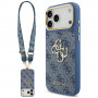 Guess 4G Big 4G Classic Logo Big Strap Metal Buttons etui z paskiem na Apple iPhone 18 Pro Max / 17 Pro Max, niebieskie