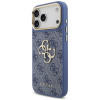 Guess 4G Big 4G Classic Logo Big Strap Metal Buttons etui z paskiem na Apple iPhone 18 Pro Max / 17 Pro Max, niebieskie