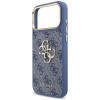 Guess 4G Big 4G Classic Logo Big Strap Metal Buttons etui z paskiem na Apple iPhone 18 Pro Max / 17 Pro Max, niebieskie