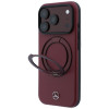 Etui Mercedes-Benz Leather with Ring Stand MagSafe dla Apple iPhone 18 Pro / 17 Pro, burgund