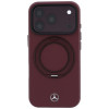 Etui Mercedes-Benz Leather with Ring Stand MagSafe dla Apple iPhone 18 Pro / 17 Pro, burgund
