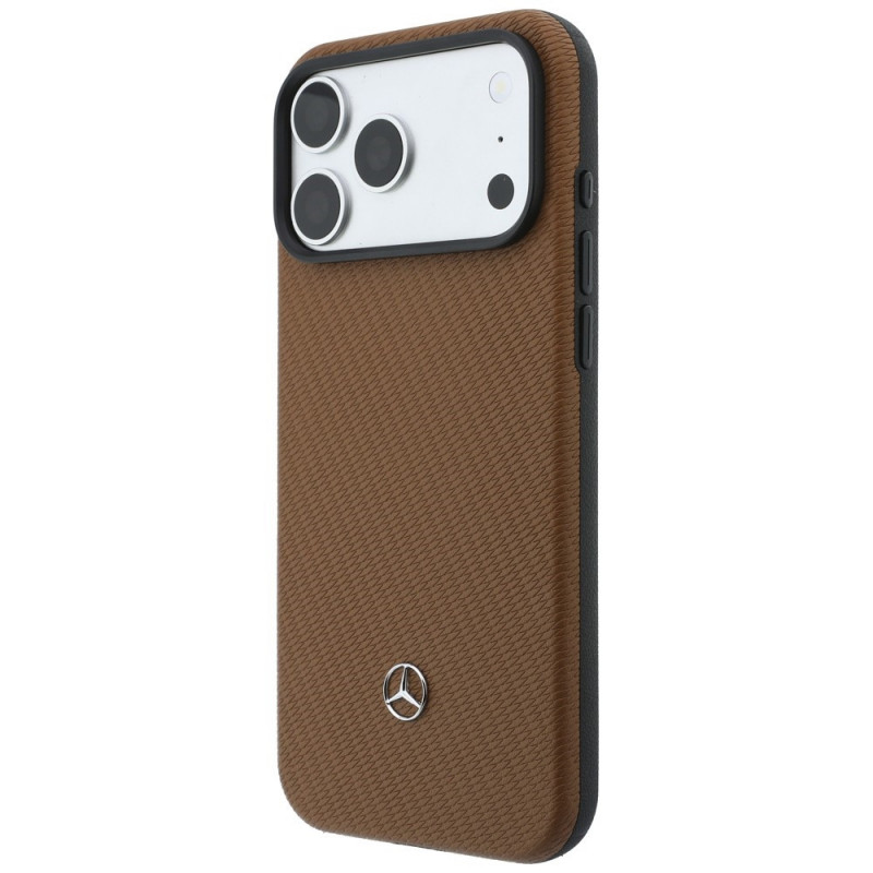 Etui MagSafe ze skóry i zestaw portfela na karty Mercedes-Benz Grill Pattern dla Apple iPhone 18 Pro Max / 17 Pro Max, camel