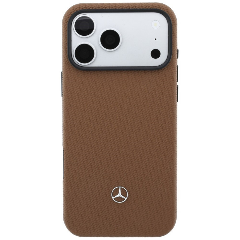 Etui MagSafe ze skóry i zestaw portfela na karty Mercedes-Benz Grill Pattern dla Apple iPhone 18 Pro Max / 17 Pro Max, camel