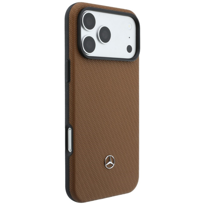 Etui MagSafe ze skóry i zestaw portfela na karty Mercedes-Benz Grill Pattern dla Apple iPhone 18 Pro Max / 17 Pro Max, camel
