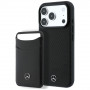 Etui Mercedes-Benz Case Grill Pattern and Card Wallet Leather MagSafe dla Apple iPhone 18 Pro Max / 17 Pro Max, czarne