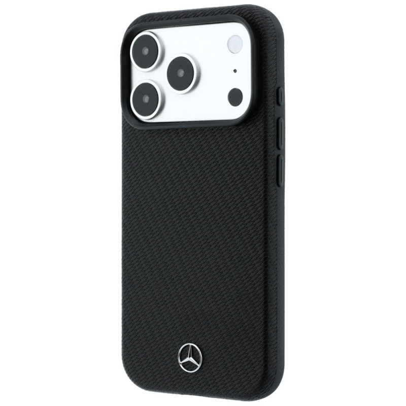 Etui Mercedes-Benz Case Grill Pattern and Card Wallet Leather MagSafe dla Apple iPhone 18 Pro Max / 17 Pro Max, czarne