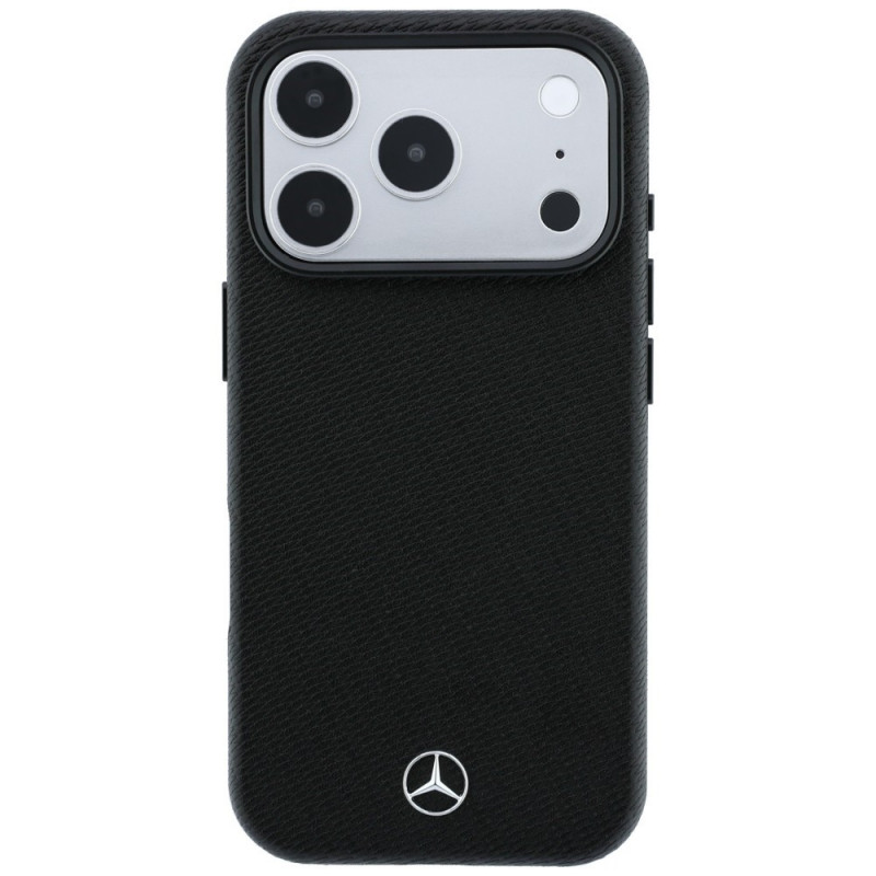 Etui Mercedes-Benz Case Grill Pattern and Card Wallet Leather MagSafe dla Apple iPhone 18 Pro Max / 17 Pro Max, czarne