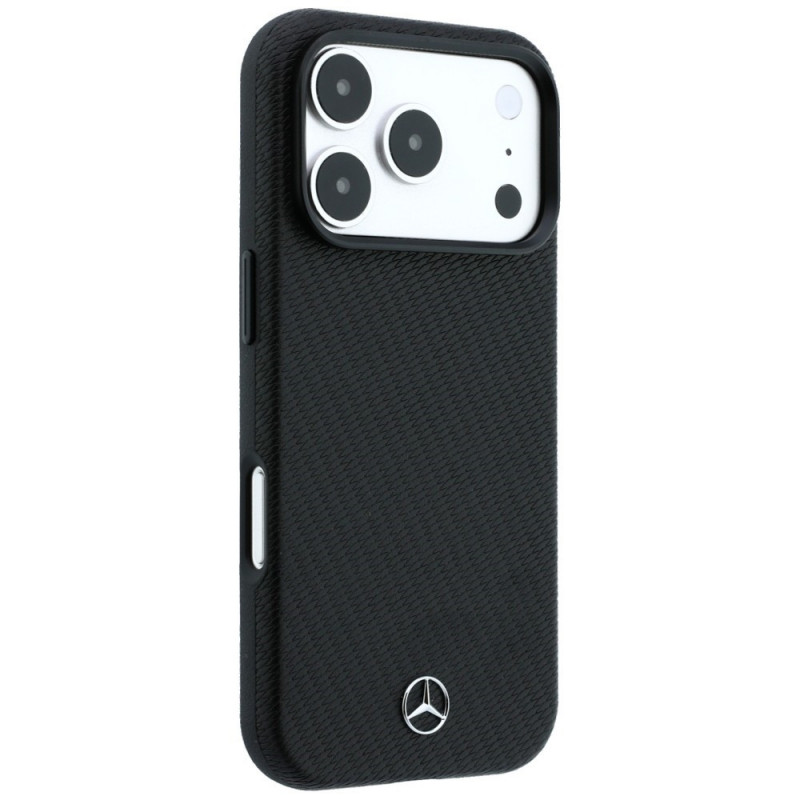 Etui Mercedes-Benz Case Grill Pattern and Card Wallet Leather MagSafe dla Apple iPhone 18 Pro Max / 17 Pro Max, czarne
