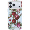 Guess GUE6026 Blossom Roses Print MagSafe etui na Apple iPhone 18 Pro / 17 Pro, niebieskie