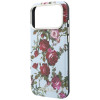Guess GUE6026 Blossom Roses Print MagSafe etui na Apple iPhone 18 Pro / 17 Pro, niebieskie