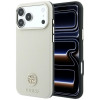 Guess GUE005545 Grained Round Strass Logo MagSafe etui na Apple iPhone 18 Pro / 17 Pro, beżowe