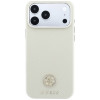 Guess GUE005545 Grained Round Strass Logo MagSafe etui na Apple iPhone 18 Pro / 17 Pro, beżowe